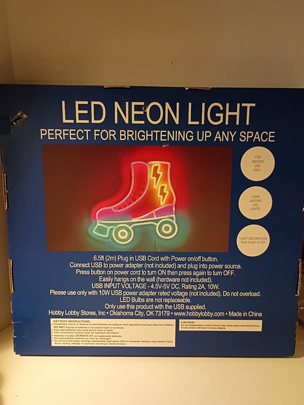 NEW LED ROLLER SKATE NEON LIGHT WALL ART / ROLLERSKATE SKATING LIGHT UP SIGN - Picture 3 of 4